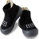 Hstyle Baby Walking Sock Shoes Toddler Infant Slippers Black 18-24 Month (Black)