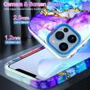 Casetego for iPhone 13 Pro Max Case,Compatible with MagSafe,[Military Grade Drop Test] Full Body Protection Slim Shockproof Rugged Marble Women Girls Case for iPhone 13 Pro Max 6.7 inch,Azure Blue