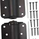 QCAA Heavy Duty Adjustable Spring Hinge, Thicker, 3", Black,Made in Taiwan, 2 Pack