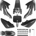 PRO BAT 7 PCs Carbon Fibre Plastic Fairing Fender Kit 125cc Dirt Pit Bike CRF 50 CRF50 Apollo Black