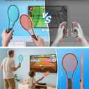 FYOUNG Tennis Racket for Nintendo Switch 2 Joy Cons, Hand Grips Compatible with Switch 2/OLED/Switch 1 Handle Grip Holder for Mario Tennis Aces Sports Game Accessories with Hand Staps-2 Packs