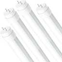 4 Pack F15T8 LED Replacement Bulb,120V,7W,5000K Daylight White,F15T8 LED Rotatable End Caps,Frosted Cover,18 Inch Led Bulb