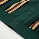 PJ PAUL JONES Mens Polo Shirts Vintage Striped Button Down Knitted Golf Shirts (Green, S)
