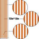 2 x Orange and White Cabana Striped Table Runner Margarita Aperol Spritz Cocktail Birthday Party Decoration Baby Shower Dining Room Home Kitchen Table Decor (Orange, 13" x 72")