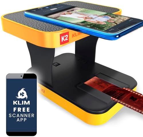 KLIM K2 Mobile Film Scanner 35mm + New + Positive & Negative Scanner + Slide Scanner + Photo Scanner + 35mm Color Film Developing Kit Essential + Your own 35mm Film Developing Service at Home