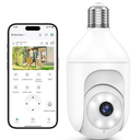 Akasumer Light Bulb Security Cameras Wireless Outdoor Indoor, 2.4GHz WiFi Lightbulb Cameras for Home, 360°PTZ, 2K Color Night Vision, Motion Detection, 2Way Audio, Spotlight Audible Alarm
