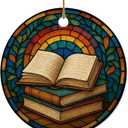 Velyra Christmas Ornament 2025  Vintage Books Ceramic Ornament for Book Lovers, Teachers, Librarians, Writers, Readers  Unique Holiday Tree Decoration & Literary Gift