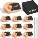 Qunclay Set of 10 Price Display Signs for Vendors Wooden Signs with Price Tag Paper and Pens Retail Display Tag Stands Food Name for Cafes, Shops, Boutiques