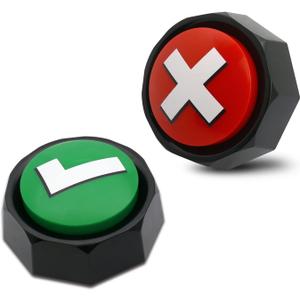 Right Wrong Button, Sound Buzzers Set of 2 Assorted Colored Buzzers, Easy to Use Judge Right or Wrong, Talking Buttons, Used for Game Interaction,Contains 2AAA Batteries.
