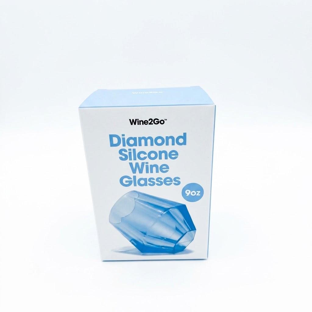 Wine2Go Diamond Silicone Wine Glasses 9oz