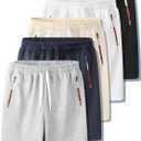 5 Pack Boys Athletic Shorts Quick Dry Basketball Shorts Lightweight with Pockets and Drawstring for Youth Kids (7-8 Years)