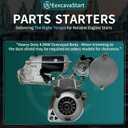Starter Motor Compatible with Ford 7.3L Powerstroke Diesel 1995-2003 F-250 F-350 Super Duty Excursion E-350 E-450 Econoline - 17802 228000-8420 410-52057 17802N