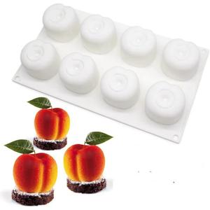 Silicone Mold Dessert Silicone Cake Mold For Baking Fondant Mould Fruit Shape Sugar Candy Jelly Bakeware Chocolates Mould (Cherry D_11.68x6.84x1.84 inch)