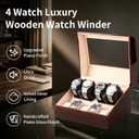 Watch Winder Spinner for 4 Automatic Watches with 5 Storage Case
