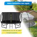 2 Sets Trampoline Curved Lower Enclosure Poles Fit for 12-16FT Trampoline Frame, Lower Net Pole Replacemnet with Foam Cover Padding, Hardwares-2 Style