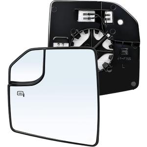 Left Side Mirror Compatible with Ford F150 Mirror Glass Replacement Power Heated Towing Mirrors Left Side with Blind Spot FL3Z17K707A 2015-2021