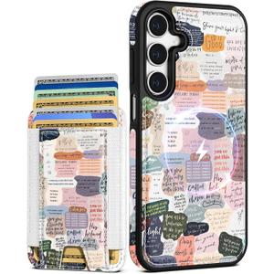 Shorogyt for Galaxy A15 5G Cute Kawaii Leather Phone Case - Compatible with Magsafe Wallet Magnetic Credit Card Holder Fashion Collage Design Phone Cover for Women Girls, Fits 7 Cards