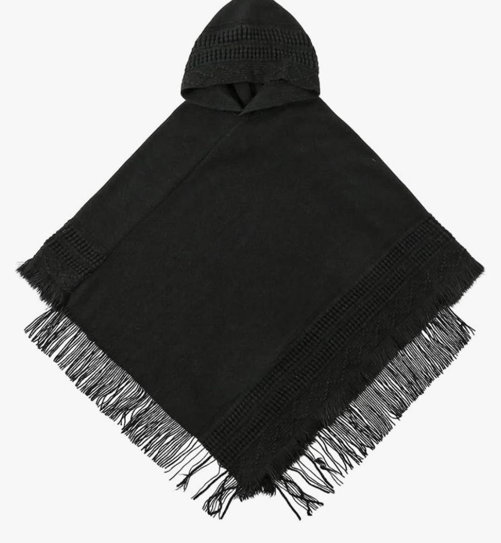 Solid Color Knitted Shawl Scarves For Women Soft Keep Warm Outdoor Cape Stoles Poncho With Tassels