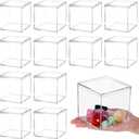 12 Pcs Clear Acrylic Box with Lid, Plastic Acrylic Boxes for Display Square Cube Decorative Storage Boxes Organize Containers for Candy Pill Tiny Jewelry(Square,4'' x 4'' x 4'')