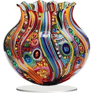 JJFox DIY Tabletop Diamond Art Painting KitSpecial Shaped Rhinestone Desk Placement OrnamentHome Stand Up Gem Painting Craft KitGift,Double Sided. (Vase-1)