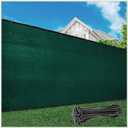 ColourTree 6' x 50' Green Fence Privacy Screen Windscreen Cover Fabric Shade Tarp Netting Mesh Cloth - Commercial Grade 170 GSM - Cable Zip Ties Included - We Make Custom Size (Green 2nd Generation)