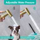 BARROCK Handheld Bidet Sprayer for Toilet, Stainless Steel Metal Made Baby Cloth Diaper Spraying Kit, Bathroom Toilet Bidet Attachment Set for Bathing Pets and Feminine Hygiene, Brushed Brass Gold