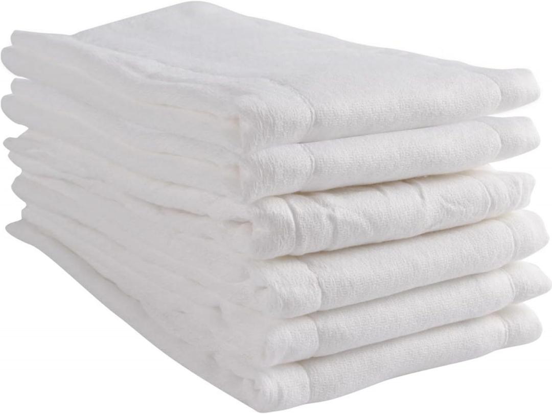 Prefold Cloth Diapers - Premium Cotton, Fasoar 3 Ply Environmental Friendly Baby Washable Diaper Covers for Babies to Toddlers Multi-Use (10-35 lbs) 6 Count