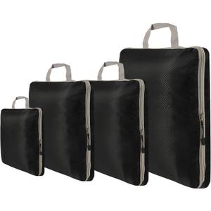 Packing Cubes for Travel, 4 Set Compression Packing Organizers for Suitcases Carry on Luggage