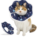 Soft Cat Cone, Adjustable Recovery Collar After Surgery to Prevent Licking Wound, Protective Cat Neck Cone, Comfortable Pet Elizabethan Collar for Cats Kittens and Puppies (M)