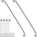 48 Inch Shower Grab Bar 1.25" Dia, 2 Pack Chrome Anti Slip Bathroom Grab Bar, 304 Stainless Steel Knurled Handicap Grab Bars, Safety Support Handrail,Bath Shower Handle for Elderly Injury Senior