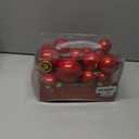 AMS 40ct Christmas Ball Plated Ornaments Tree Collection for Holiday Wedding Party Decoration(40ct Pearl, Red)