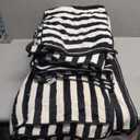 18 Pcs Black White Cabana Stripe Family Towels Set-6 Bath Sheets,6 Hand Towels,6 Washcloths Soft Jumbo Bathroom Towels Absorbent Shower Towel Quick Dry Beach Chair Towel Spa Gym Hotel Towel Set