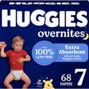 Huggies Size 7 Overnites Baby Diapers: Overnight Diapers, Size 7 (41+ lbs), 68 Ct (2 Packs of 34) 