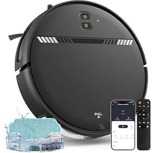 XIEBro Life Robot Vacuum and Mop Combo, Robotic Vacuum Cleaner 2 in 1 with WiFi/ App/ Voice, Schedule, Water Tank and Dustbin, Self-Charging, Slim, Ideal for Hard Floor, Pet Hair, Carpet