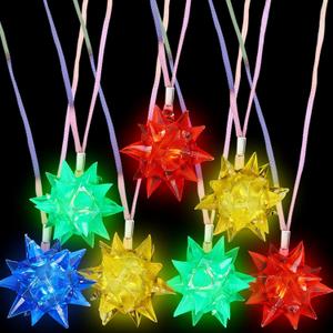 ArtCreativity Flashing Crystal Star Necklaces for Kids, Set of 12, Cute Toy Jewelry for Girls with Light-Up Pendant, Christmas Party Favors for Children, Goodie Bag Fillers in Assorted Colors