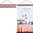 Artmag Magnetic Poster Hanger Frame, 24x36 24x32 24x18 Light Wood Wooden Magnet Canvas Artwork Print Poster Hangers Frames Hanging Kit (Mahogany, 24")