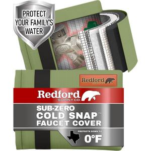 Redford Supply Co. Cold Snap (0F) 2 Pack Outdoor Faucet Covers for Winter Freeze Protection, 7.5"W x 9.5"H, Foam Spigot Insulated Cover, Outside Pipe Protection, Hose Bib (Green)