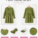 Dokotoo Womens 2025 Boho Dress Tassel V Neck Long Sleeve A Line Casual Hollow Out Lace Ruffle Party Dresses (M)