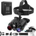 YAYASO Night Vision Goggles for Adults 4K 2000FT - Head Mounted Night Vision Binoculars, Infrared Goggles with 64GB Card, Adjustable Light, 8X Digital Zoom, for Outdoor Exploration,Camping