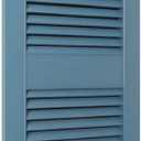 Ekena Millwork Lifetime Vinyl LL1S14X06000CB Standard Cathedral Top Center Mullion, Open Louver Vinyl Shutters, w/Installation Shutter-Lok's & Matching Screws (Per Pair), 14 1/2"W x 60"H, Classic Blue