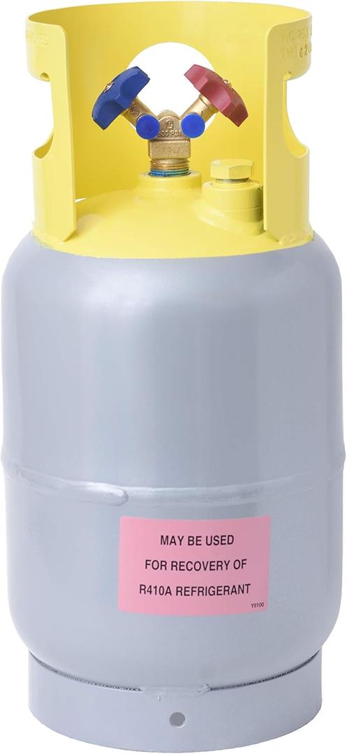 Flame King YSNR301 Refrigerant Recovery Cylinder Tank - Reusable - DOT Compliant - Y-Valve Liquid/Vapor - 30LB Pound , Gray
