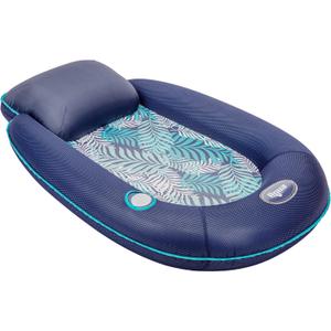 New Aqua Easy Comfort Pool Chair Float and Lounge with Cup Holder Blue Fern, Small