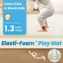 1.3" Thick Baby Play Mat for Floor Playpen, 71x59 Large Foam Tummy Time Mat, Padded Support Soft Plush Nursery Rug for Infant Kids Toddler Crawling Kick Activity (Ivory)
