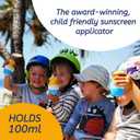 Solar Buddies Sunscreen Applicator – Blue – Refillable Roll-on Sponge for Sunscreens & Lotions – For Kids, Adults & Families – Holds 3.4Fl Oz – Perfect for Travel