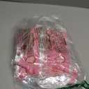 Sweetude 24 Pcs Galentines Day Gift Bags Bulk Pink and Red Clear PVC Goodie Bags with Handles 7.87 x 3.1 x 7.87 Inch Double Sided Reusable Treat Wrapping for Valentines Exchange Gift Party Favors