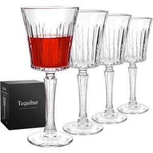 Wine Glasses Set of 4, 9.5 oz Crystal Wine Glasses with Long Stem, Lead-free Premium Red Wine Glass, Gifts for Wedding, Anniversary, Chrismas, Birthday, Father's Day
