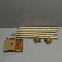 Curtain Rods for Windows 48 to 84 Inch, USFOOK 7/8 inch Luxury Gold Curtain Rod 32 to 86 Inch, Telescoping Splicing Drapery Rods with Decorative Translucent Finials