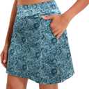 Oyamiki Women's Active Athletic Skort Lightweight Tennis Skirt Perfect for Running Training Sports Golf (Blue, L)