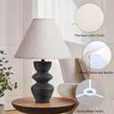 Empire Lamp Shades Set of 2, 6" Top x 16" Bottom x 10.8" High, Large Beige Lamp Shades for Table Lamps Floor Lamps, Natural Linen Lampshades Replacement, Spider, Harp Holders Included, Easy Assembly