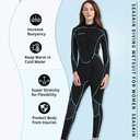 Seaskin Mens 3mm Shorty Wetsuit Womens, Full Body Diving Suit Front Zip Wetsuit for Diving Snorkeling Kayaking Swimming (Small)